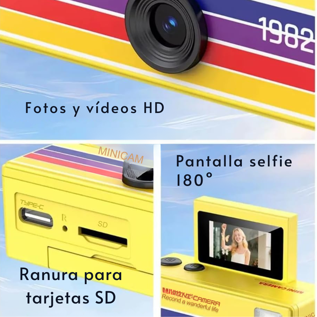 Mini Cámara Retro Portátil HD